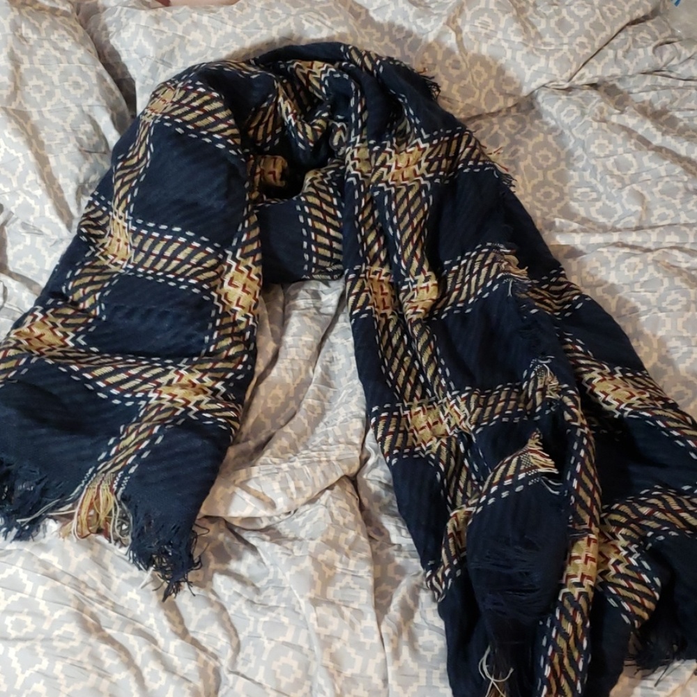 Huge Blue Fashion Scarf